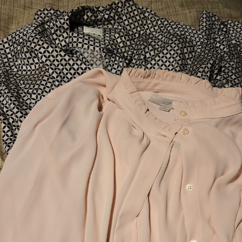 LOFT Black and White and LOFT Pale PINK Button Down Shirt